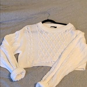 Nastygal white cropped sweater